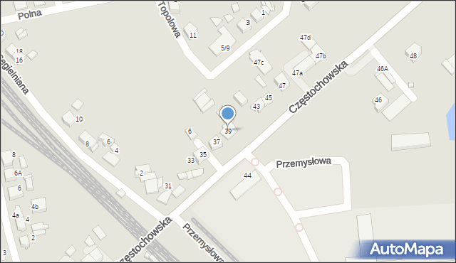 Lubliniec, Częstochowska, 39, mapa Lubliniec