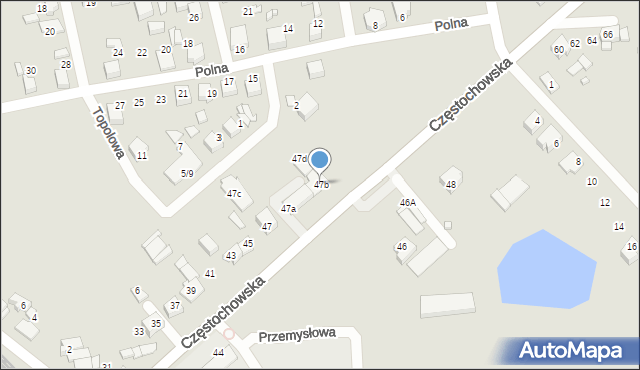 Lubliniec, Częstochowska, 47b, mapa Lubliniec