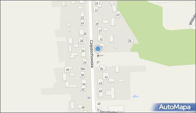 Łysiec, Częstochowska, 35, mapa Łysiec