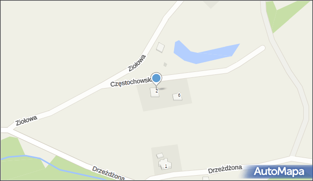 Mechowo, Częstochowska, 2, mapa Mechowo