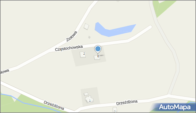 Mechowo, Częstochowska, 6, mapa Mechowo