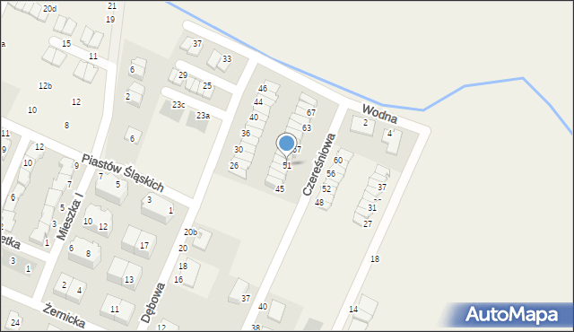 Mędłów, Czereśniowa, 51, mapa Mędłów