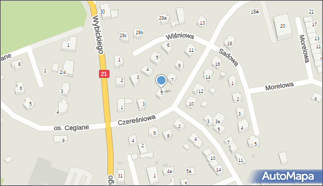 Miastko, Czereśniowa, 5, mapa Miastko