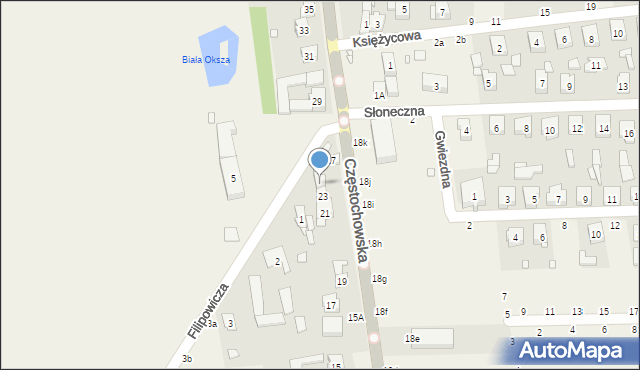 Miedźno, Częstochowska, 25, mapa Miedźno