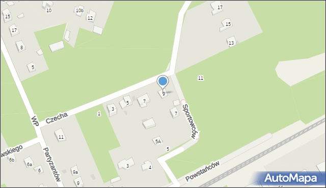 Międzyborów, Czecha, 9, mapa Międzyborów