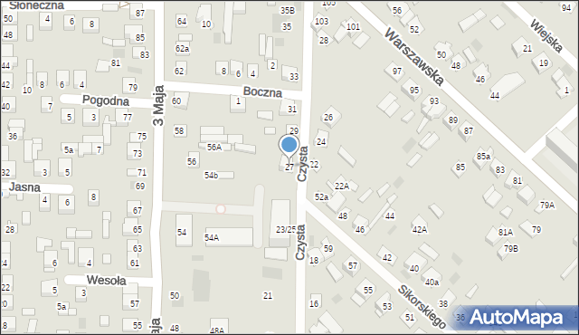 Międzyrzec Podlaski, Czysta, 27, mapa Międzyrzec Podlaski