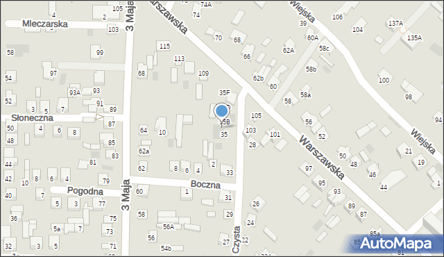 Międzyrzec Podlaski, Czysta, 35A, mapa Międzyrzec Podlaski