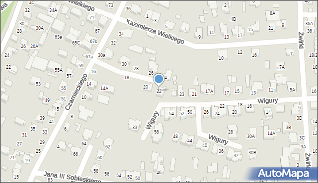 Mińsk Mazowiecki, Czarnieckiego Stefana, hetm., 22, mapa Mińsk Mazowiecki