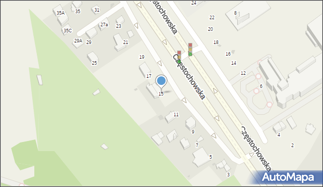 Modlnica, Częstochowska, 15, mapa Modlnica