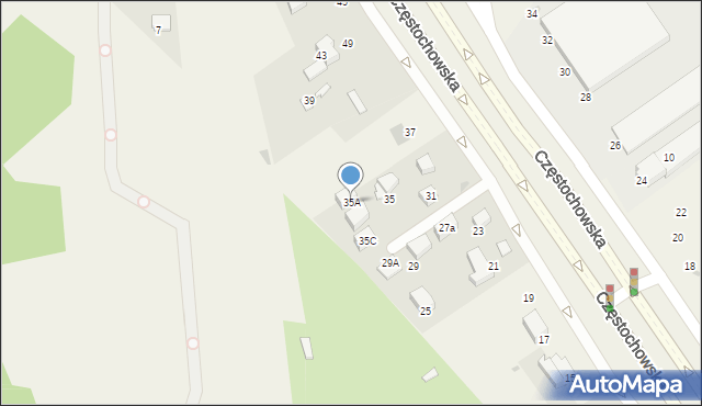 Modlnica, Częstochowska, 35A, mapa Modlnica