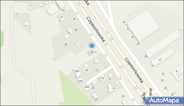 Modlnica, Częstochowska, 37, mapa Modlnica