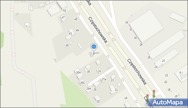 Modlnica, Częstochowska, 37, mapa Modlnica