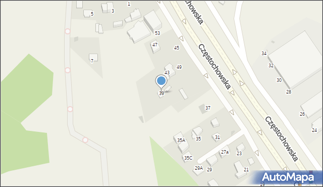 Modlnica, Częstochowska, 39, mapa Modlnica