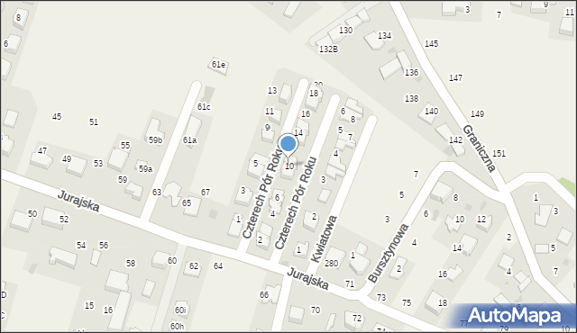 Modlnica, Czterech Pór Roku, 10, mapa Modlnica