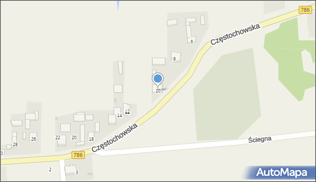 Mokrzesz, Częstochowska, 10, mapa Mokrzesz