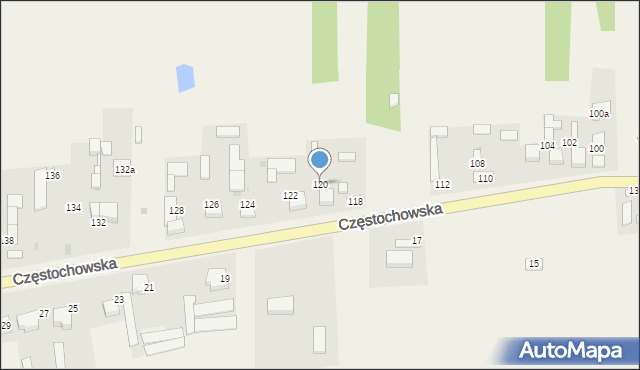 Mokrzesz, Częstochowska, 120, mapa Mokrzesz