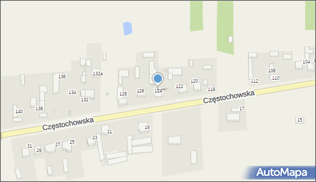 Mokrzesz, Częstochowska, 124, mapa Mokrzesz