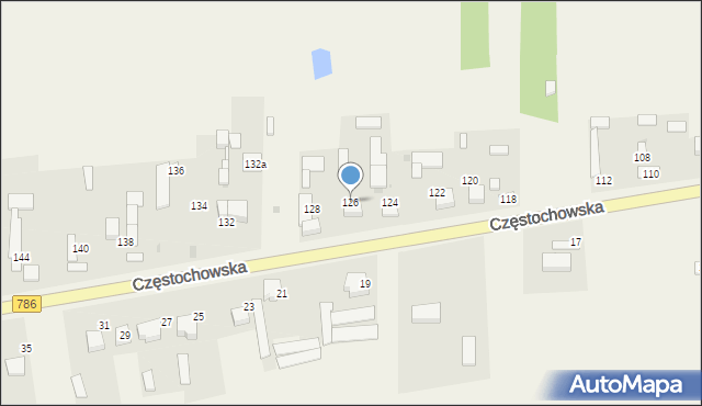 Mokrzesz, Częstochowska, 126, mapa Mokrzesz