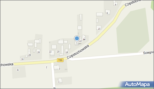 Mokrzesz, Częstochowska, 16, mapa Mokrzesz