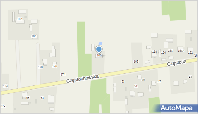 Mokrzesz, Częstochowska, 172, mapa Mokrzesz