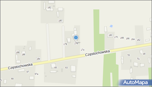 Mokrzesz, Częstochowska, 176, mapa Mokrzesz