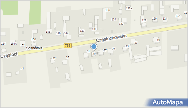 Mokrzesz, Częstochowska, 29, mapa Mokrzesz