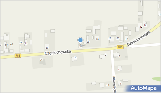 Mokrzesz, Częstochowska, 30, mapa Mokrzesz