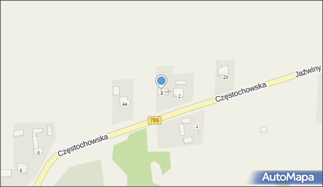 Mokrzesz, Częstochowska, 4, mapa Mokrzesz