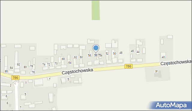 Mokrzesz, Częstochowska, 56, mapa Mokrzesz