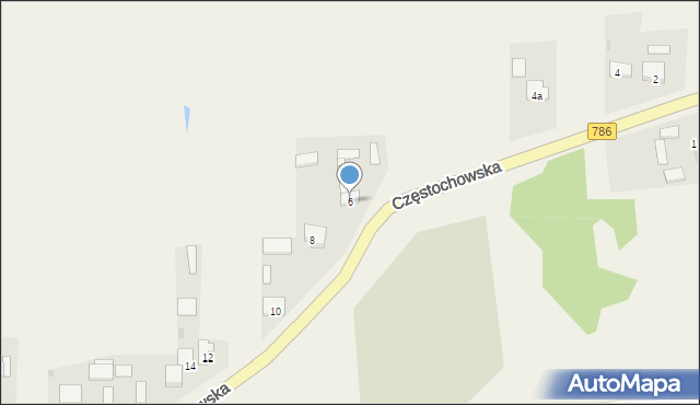 Mokrzesz, Częstochowska, 6, mapa Mokrzesz