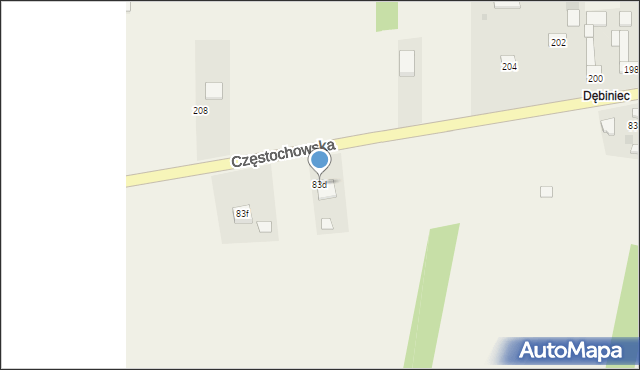 Mokrzesz, Częstochowska, 83d, mapa Mokrzesz