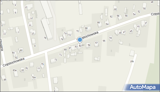 Mstów, Częstochowska, 61, mapa Mstów