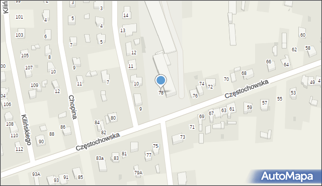 Mstów, Częstochowska, 78, mapa Mstów