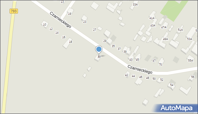 Myszków, Czarnieckiego Stefana, hetm., 30, mapa Myszków