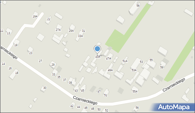 Myszków, Czarnieckiego Stefana, hetm., 43A, mapa Myszków