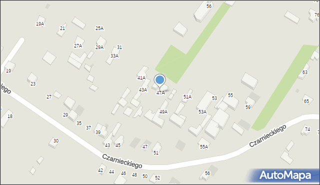 Myszków, Czarnieckiego Stefana, hetm., 47A, mapa Myszków