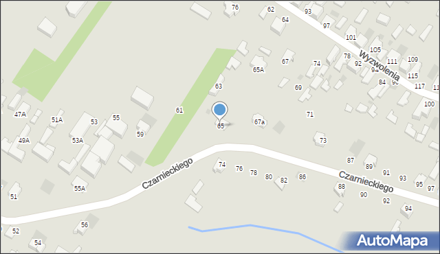 Myszków, Czarnieckiego Stefana, hetm., 65, mapa Myszków