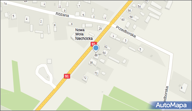 Niechcice, Częstochowska, 66, mapa Niechcice