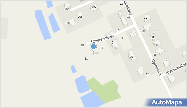 Nochowo, Czereśniowa, 9, mapa Nochowo