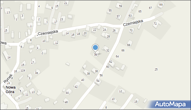 Nowa Góra, Czerniejska, 34, mapa Nowa Góra