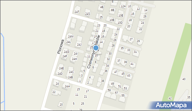 Nowa Wola, Czerwonych Maków, 10, mapa Nowa Wola