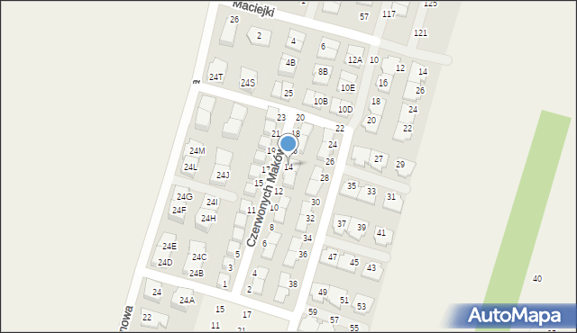 Nowa Wola, Czerwonych Maków, 14, mapa Nowa Wola