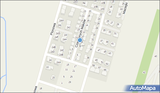 Nowa Wola, Czerwonych Maków, 6, mapa Nowa Wola