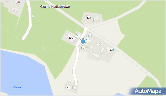 Okna, Czarne-Nadleśnictwo, 51F, mapa Okna