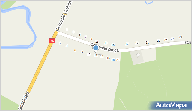 Okocim, Czerwona Droga, 12, mapa Okocim