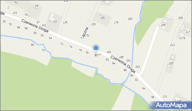 Okocim, Czerwona Droga, 80, mapa Okocim
