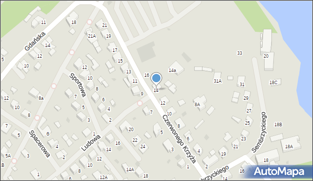 Olecko, Czerwonego Krzyża, 14, mapa Olecko