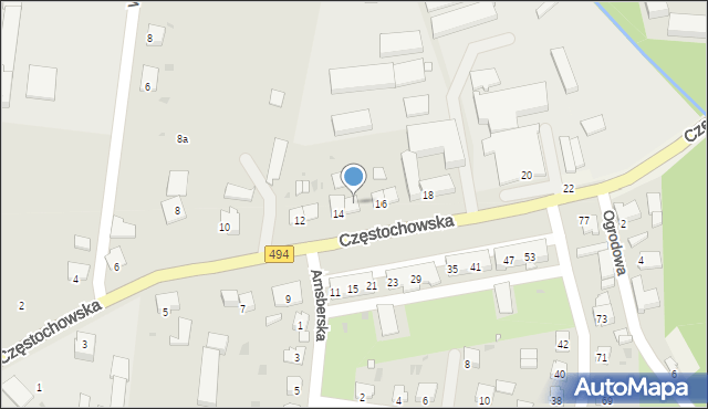 Olesno, Częstochowska, 14A, mapa Olesno