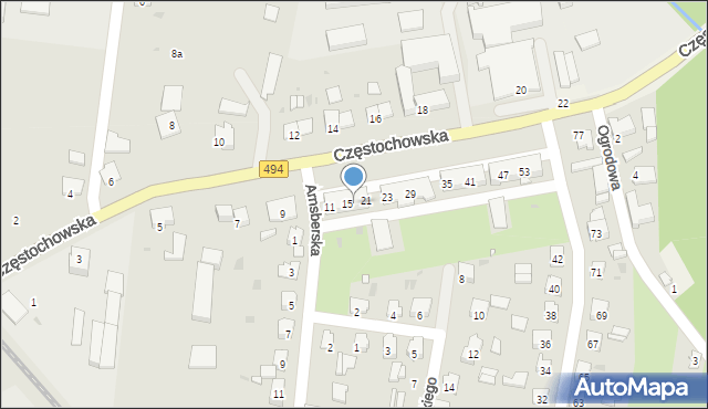 Olesno, Częstochowska, 17, mapa Olesno