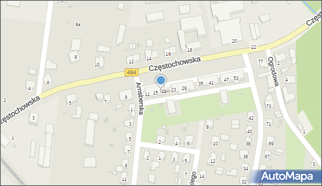 Olesno, Częstochowska, 19, mapa Olesno